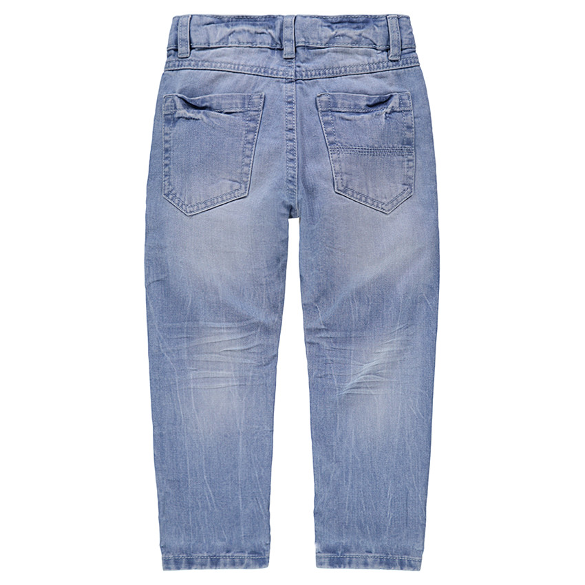 Jeans effet used et crinkle avec poches 