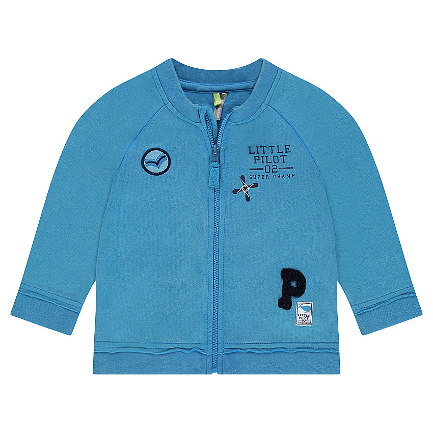 Gilet en molleton zippé avec badges patchés et brodés 