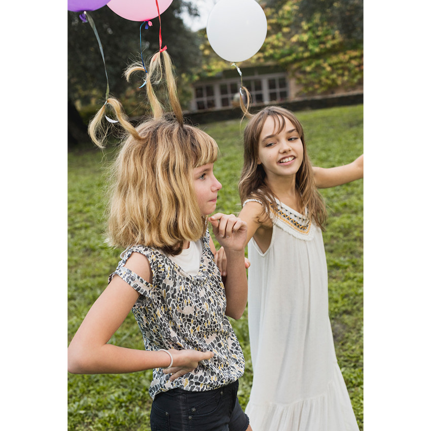 Junior - Tunique à épaules ajourées avec imprimé ethnique all-over 