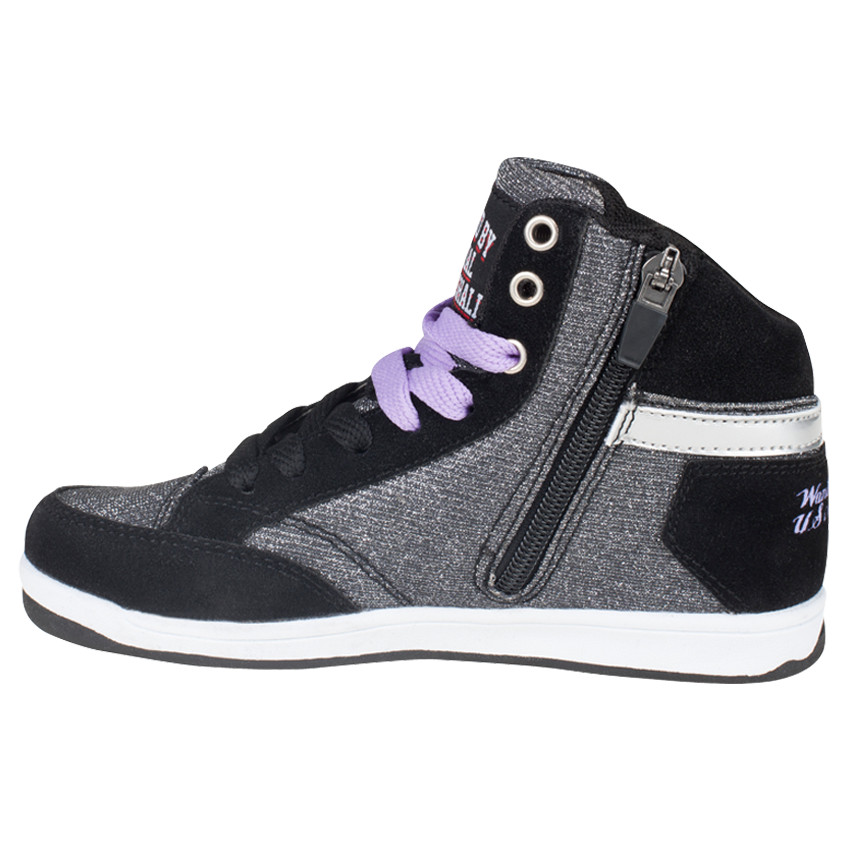 US Marshall Baskets montantes noires et argentées à lacets et zip du 28 au 35 