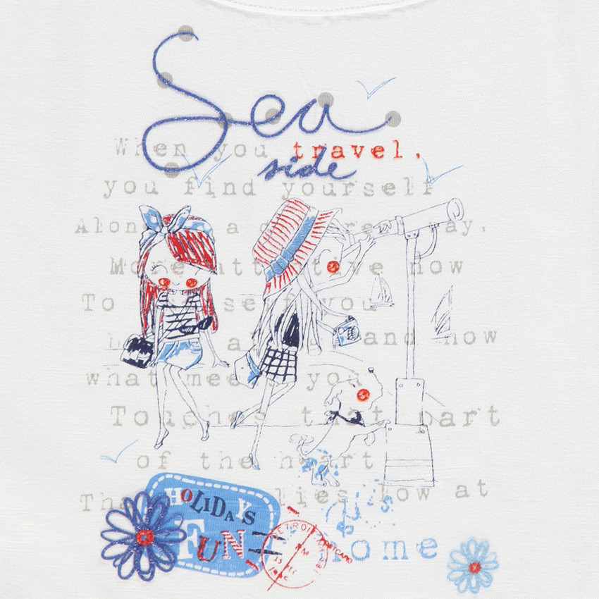 Tee-shirt court manches courtes printé 