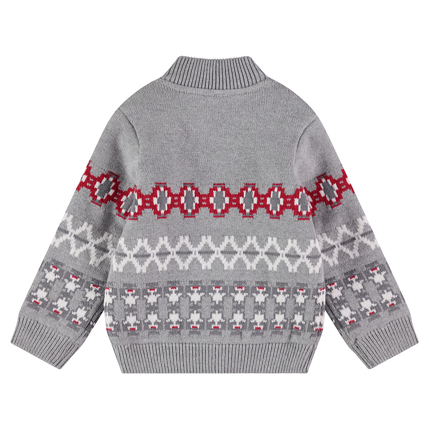 Gilet en tricot doublé jersey avec motif jacquard all-over 