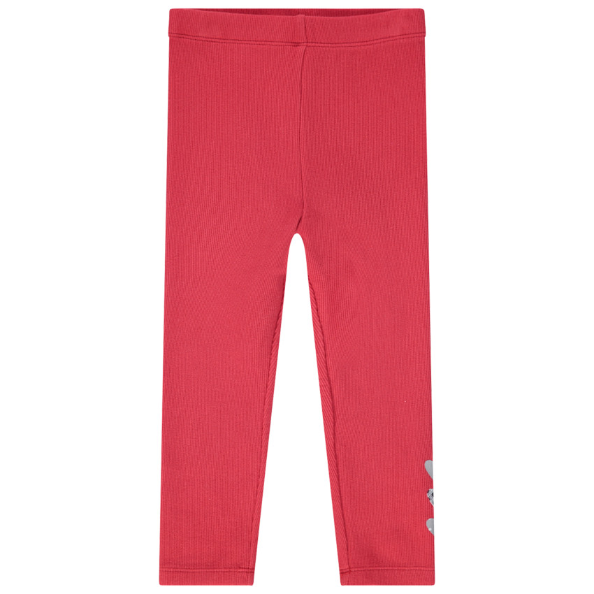 Legging rouge à coeurs printés 