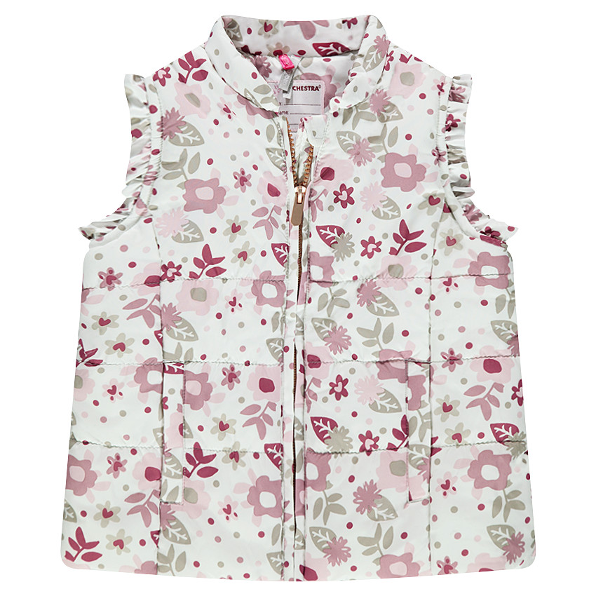 Doudoune sans manches matelassée imprimée all-over doublée sherpa fine 