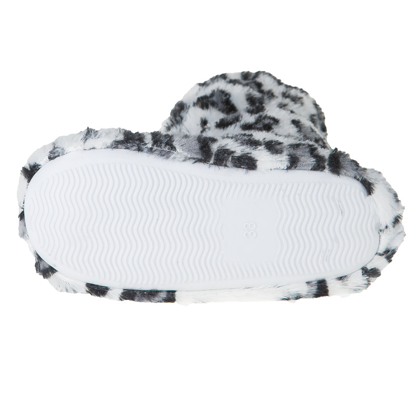 Chaussons bottines fausse fourrure imprimé léopard 