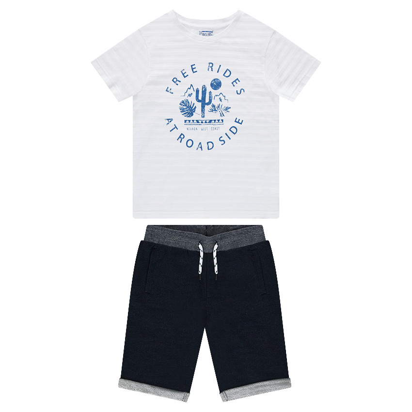 Junior - Ensemble tee-shirt printé et bermuda en molleton 