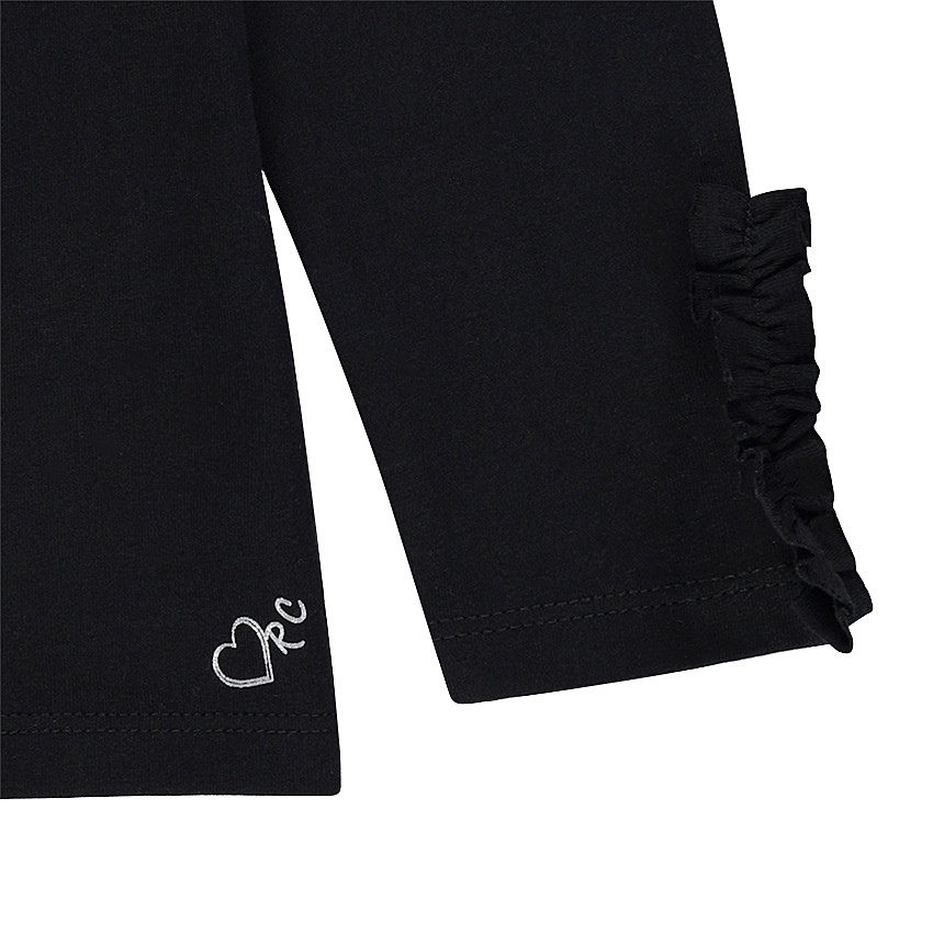 Tee-shirt manches longues en jersey avec volant sur le bout des manches 