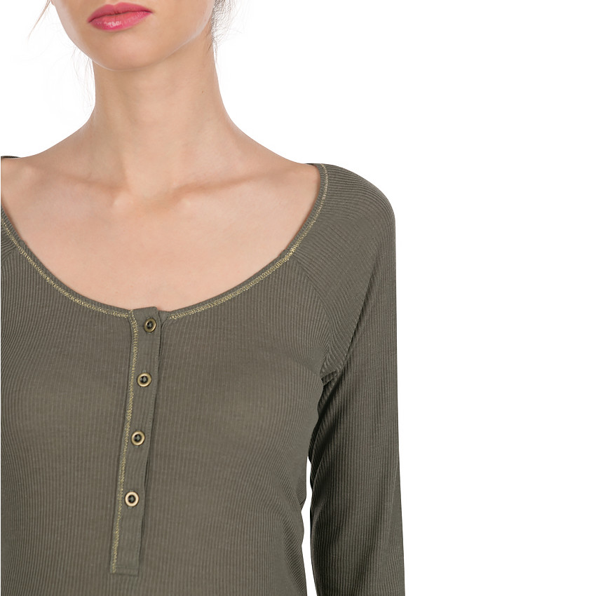 Tee-shirt manches longues de grossesse côtelé 