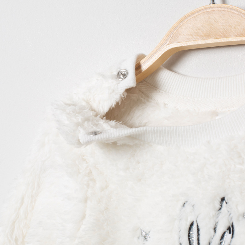 Ensemle sweat en sherpa et pantalon en velours volanté 