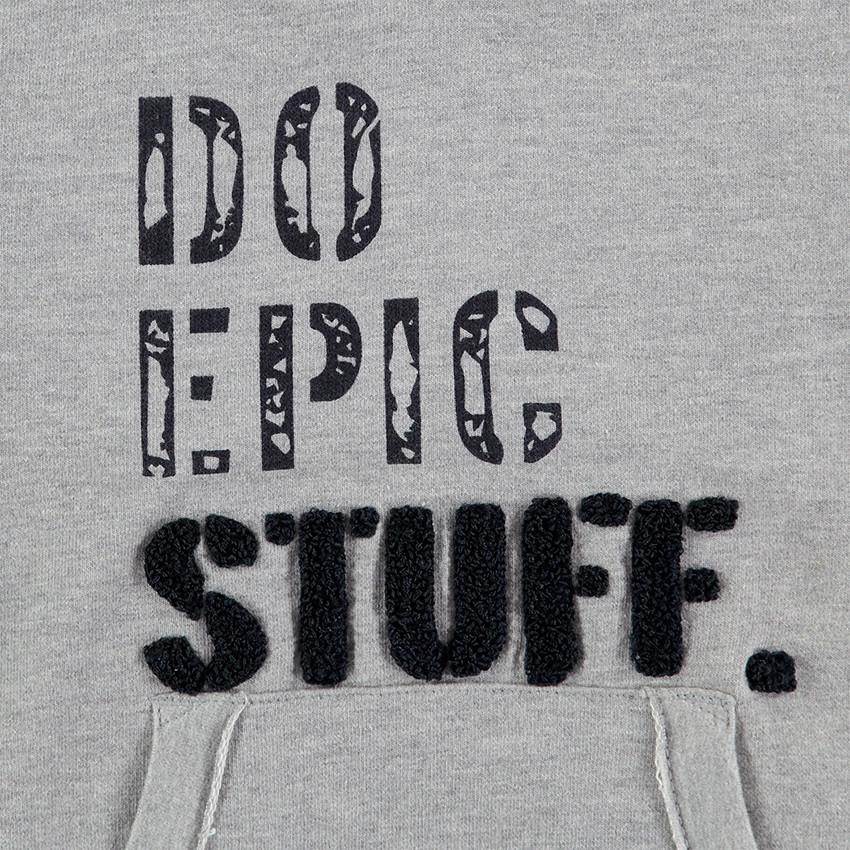 Sweat en molleton à capuche avec inscriptions printées 