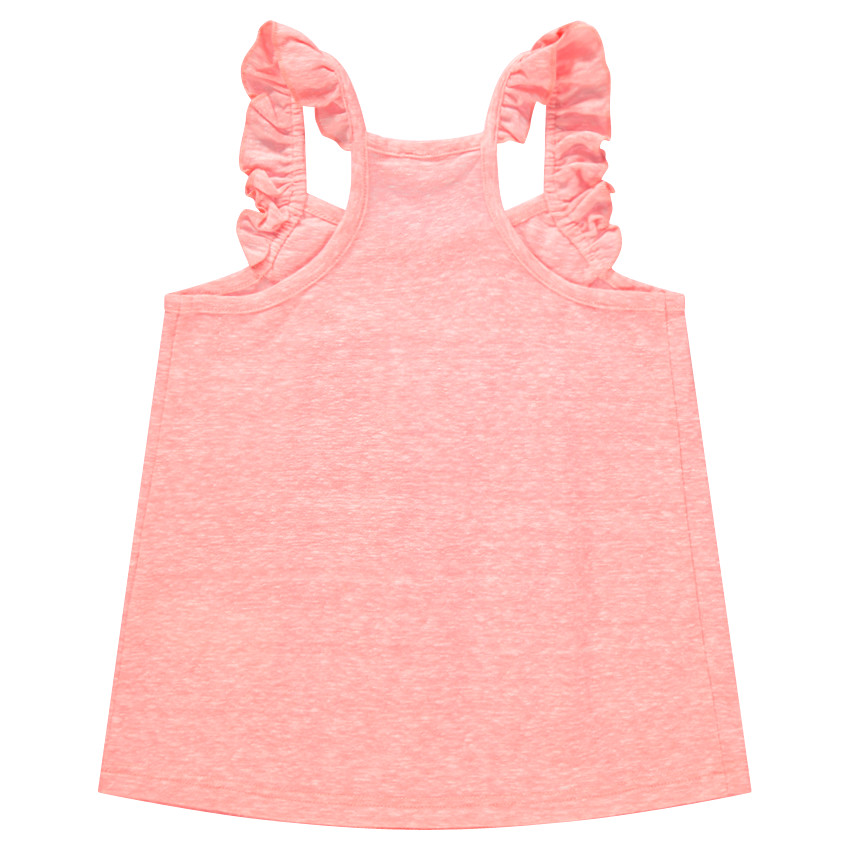 Débardeur en coton chiné avec bretelles volantées 