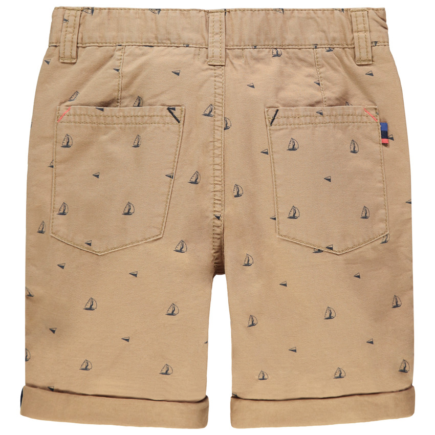 Bermuda en toile imprimé bateaux all-over 