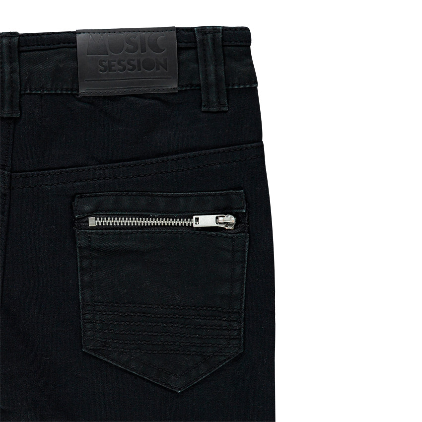 Pantalon droit uni avec poches zippées 