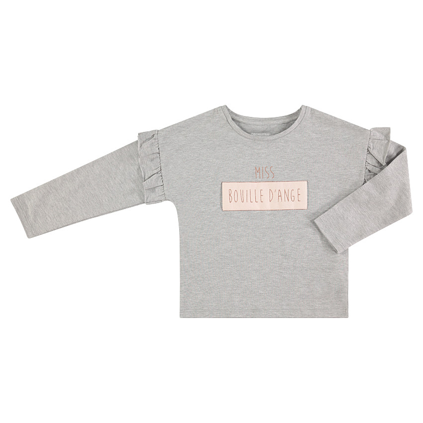 Tee-shirt manches longues en jersey avec message printé 