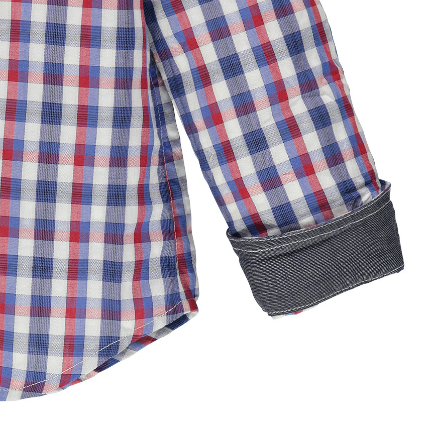 Chemise manches longues à carreaux avec 2 poches 
