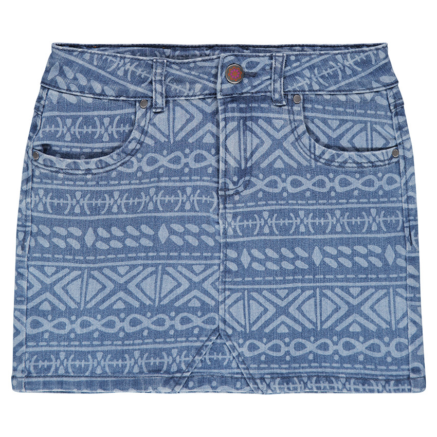 Junior - Mini jupe en jeans imprimée fantaisie 