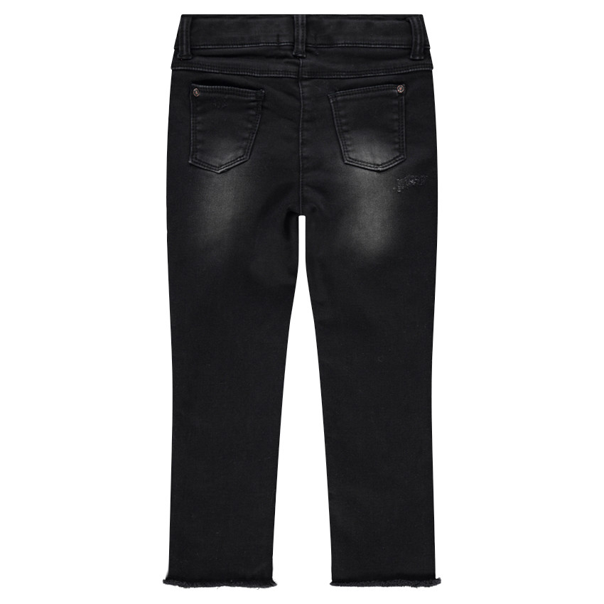 Jeans skinny effet used avec zèbre brodé 