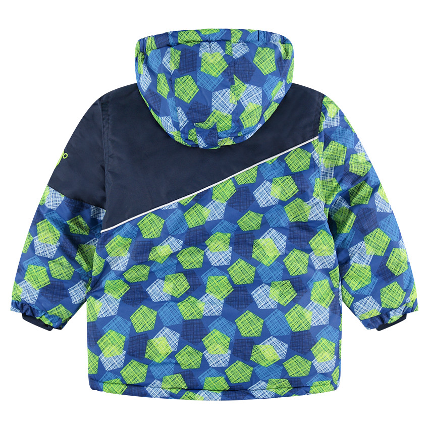 Blouson de ski bicolore avec poches zippées et bandes printées 