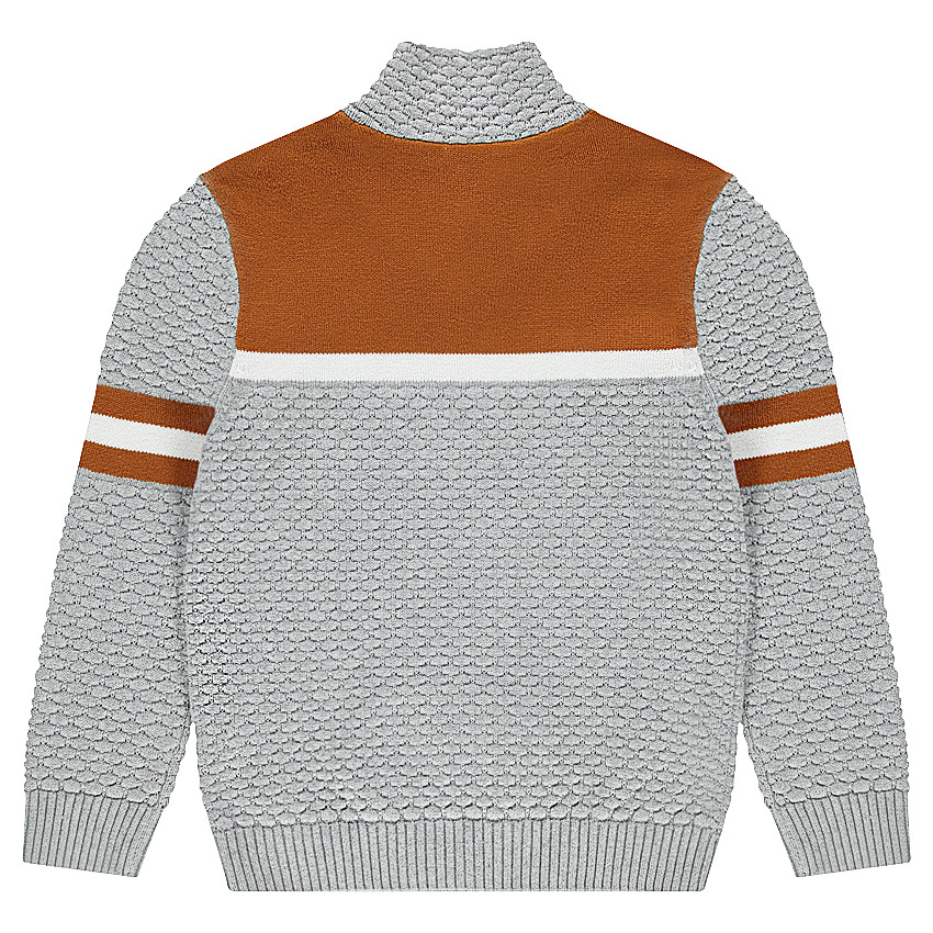 Junior - Pull en tricot fantaisie avec bandes contrastées  