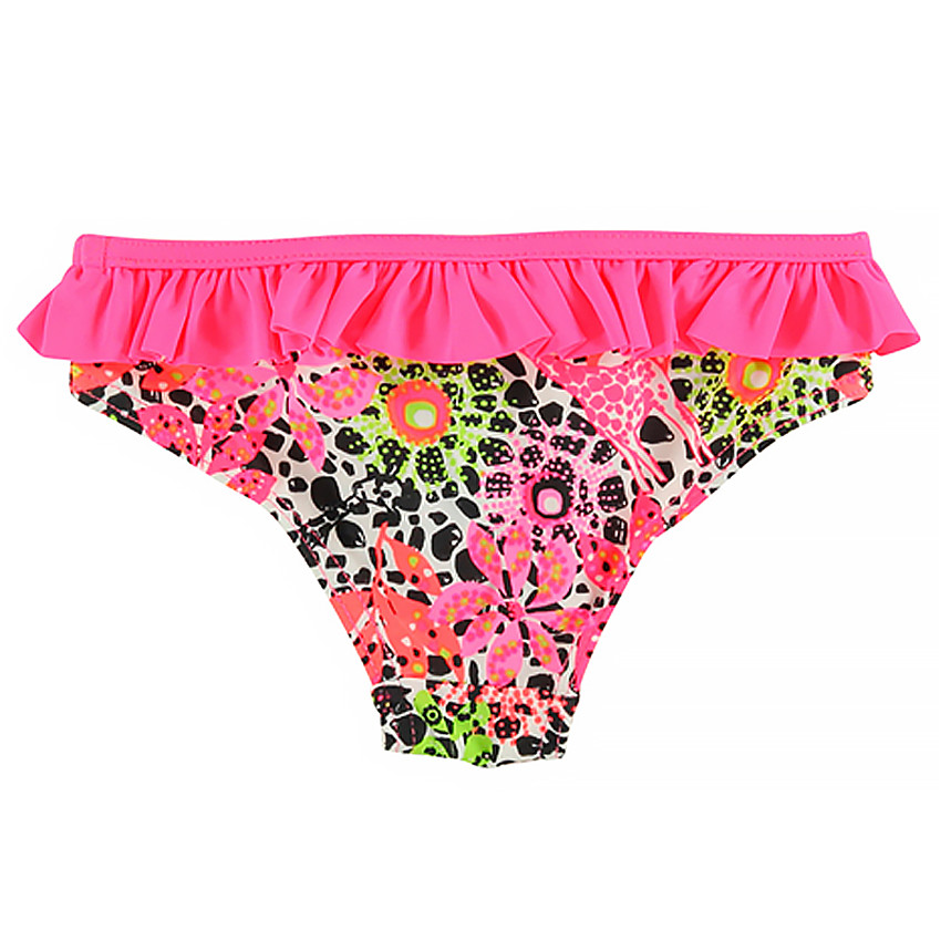 Maillot de bain 2 pièces à volants et imprimé fantaisie  