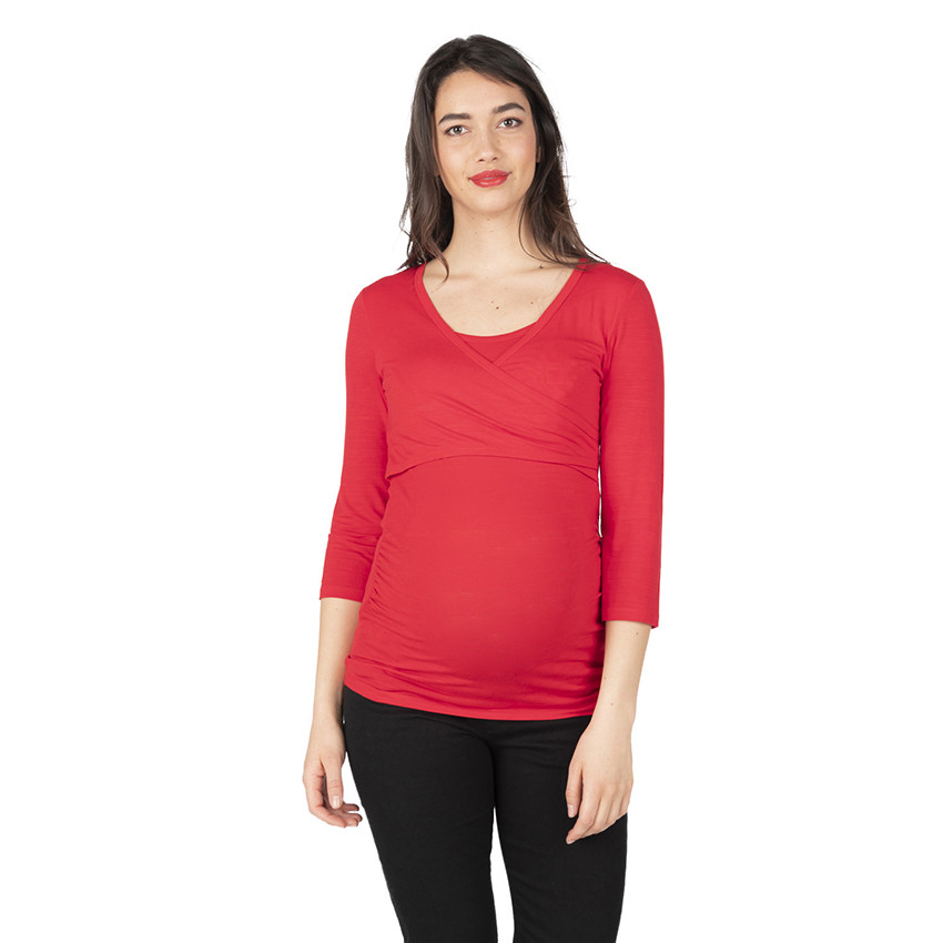 Tee-shirt manches longues en jersey de grossesse et d'allaitement 