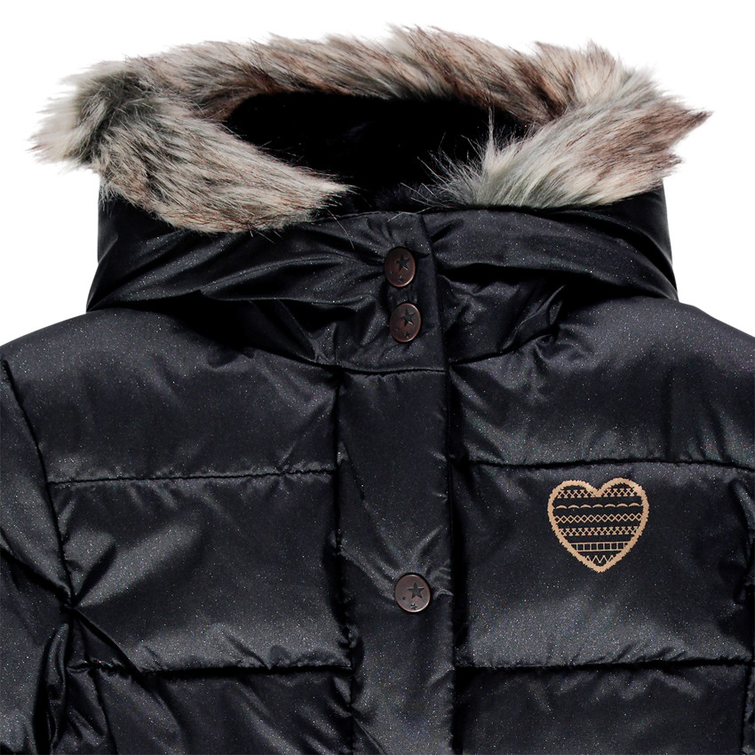 Doudoune longue fausse fourrure doublée sherpa 