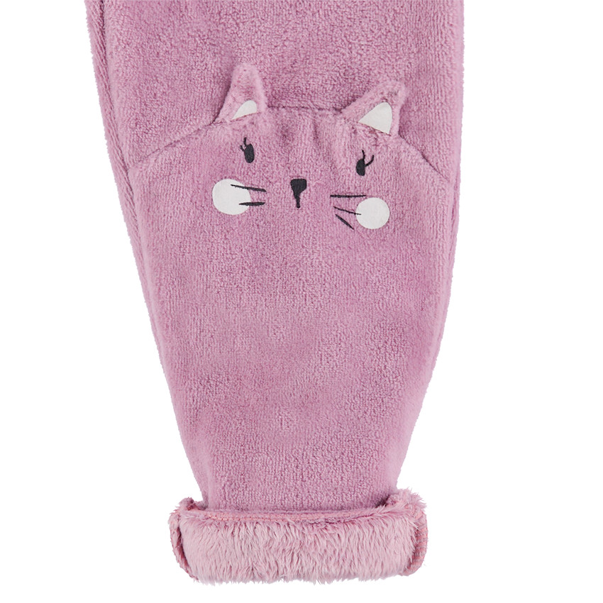 Pantalon en velours avec motif animal sur les genoux 