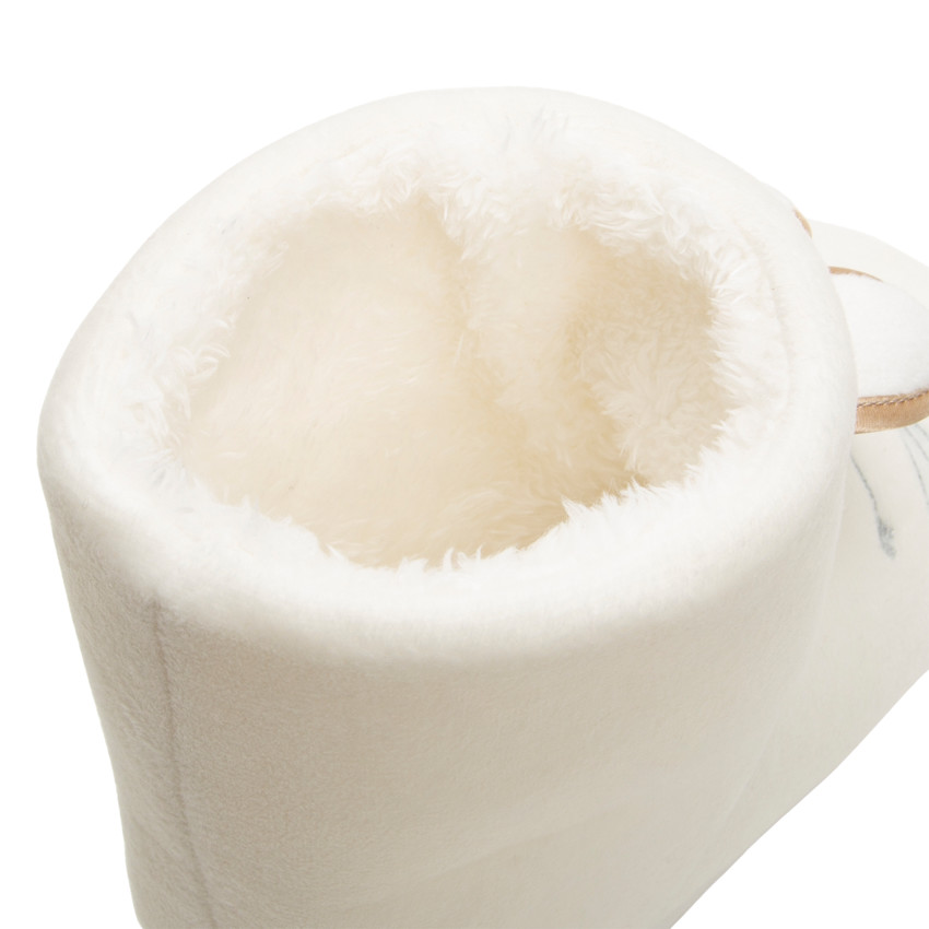 Chaussons forme bottes doublés sherpa tête de lapin 