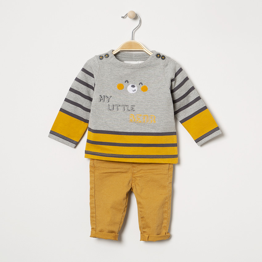 Pantalon en coton surteint avec poches 