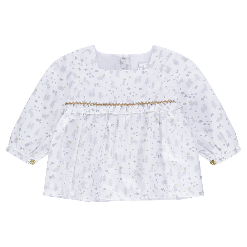 Tunique en coton doublé avec motif all-over  