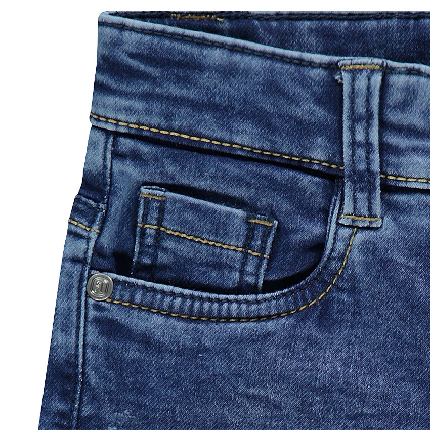 Bermuda en molleton effet jeans used 