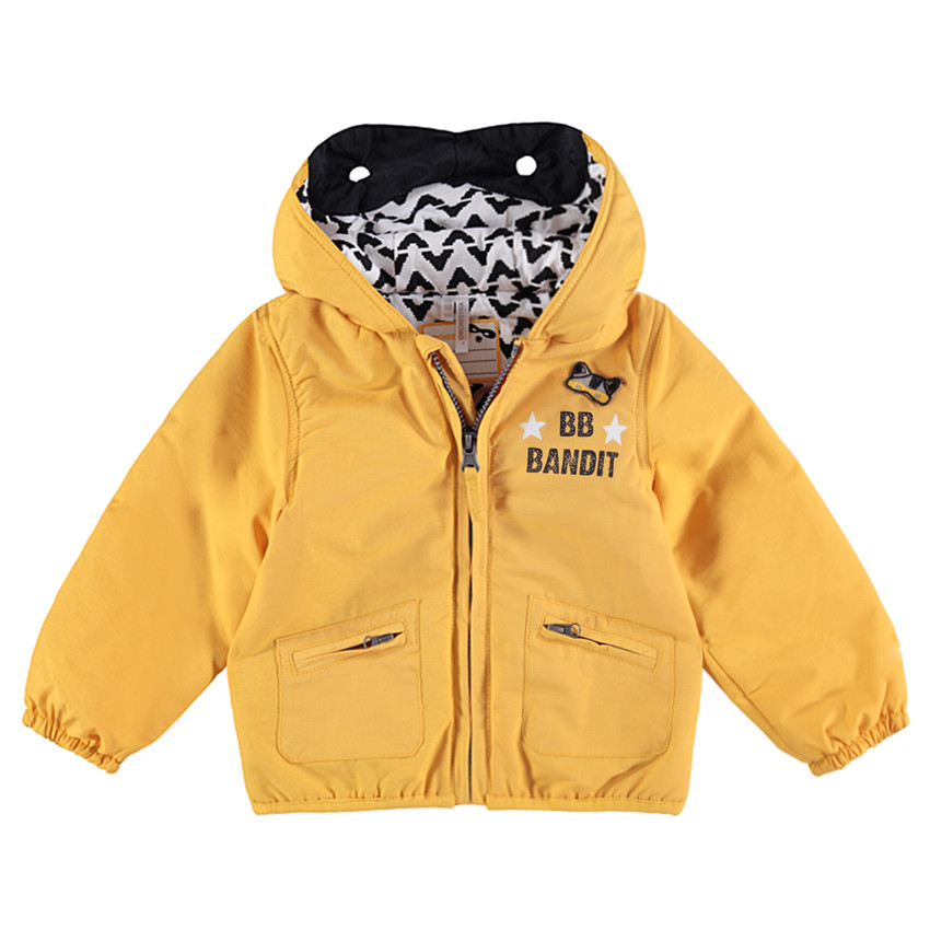 Coupe-vent avec doublure imprimée et motif masque sur la capuche 