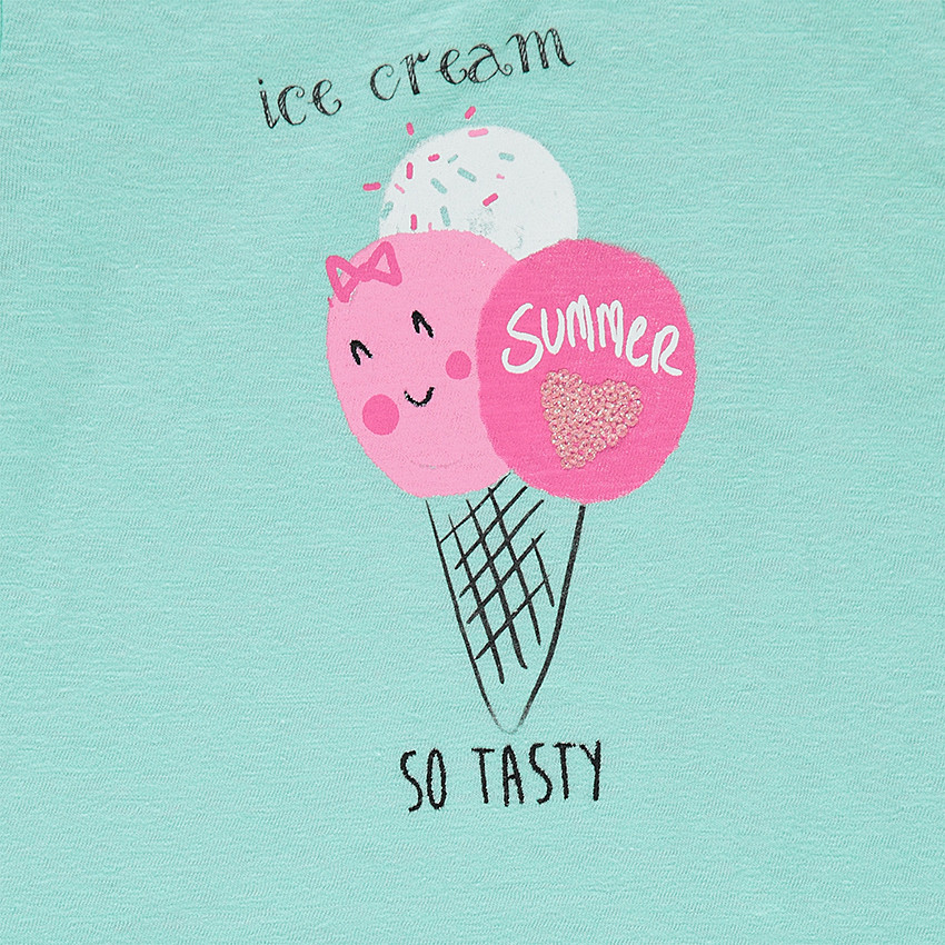 Tee-shirt manches courtes effet 2 en 1 avec print fantaisie 