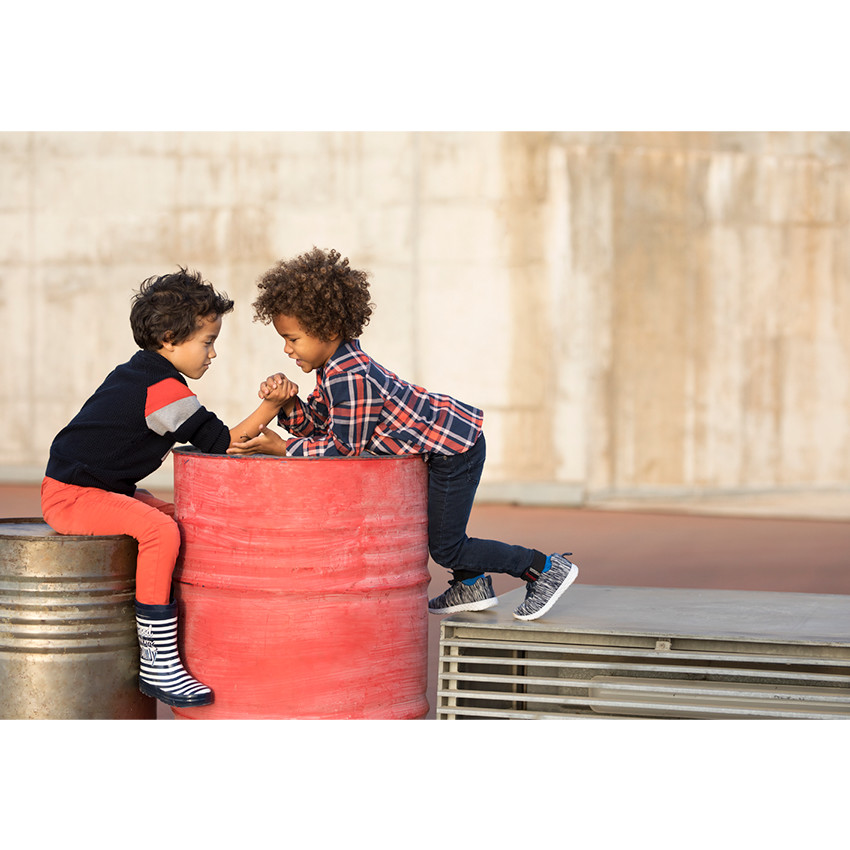 Pantalon en coton surteint orange effet used 