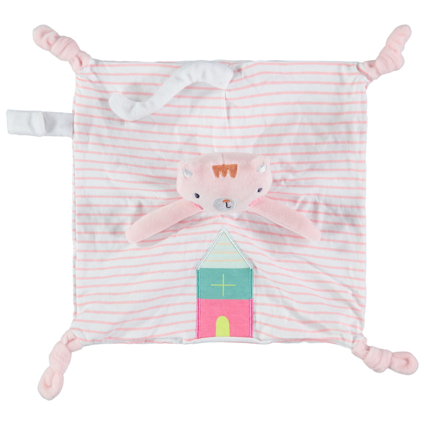 Doudou mouchoir chat en velours 