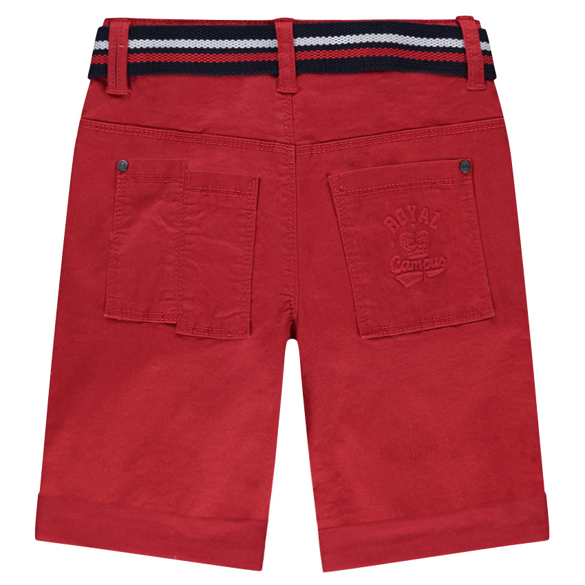 Bermuda en twill effet crinkle avec ceinture tressée amovible 