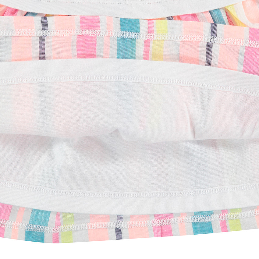 Robe effet 2 en 1 avec coquillage printé et bas rayé 