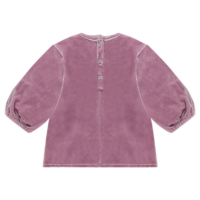 Tunique manches ballon en panne de velours 