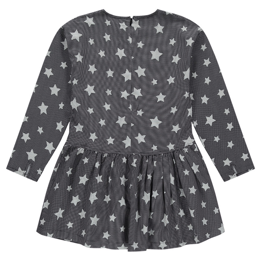 Junior - Robe manches longues avec étoiles all-over 