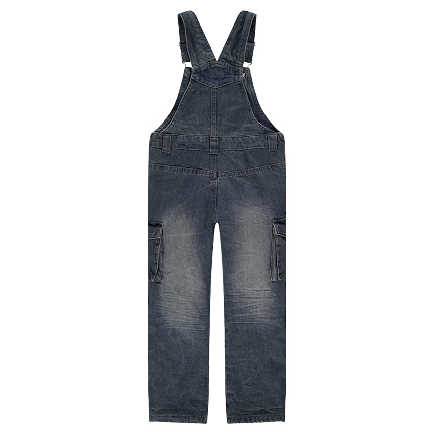 Salopette en jeans effet used et crinkle 