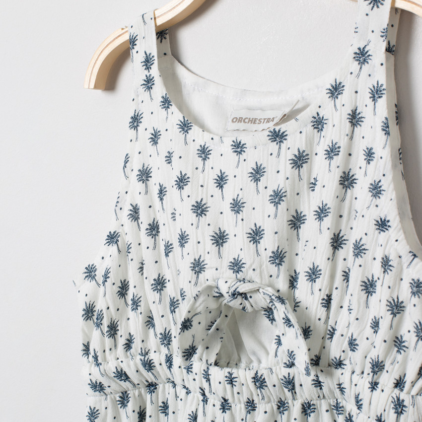 Robeà bretelles à imprimé égétal all-over 