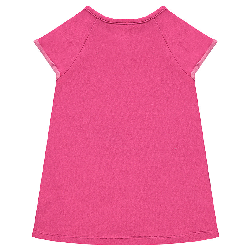 Robe manches courtes en molleton avec broderies fantaisie 