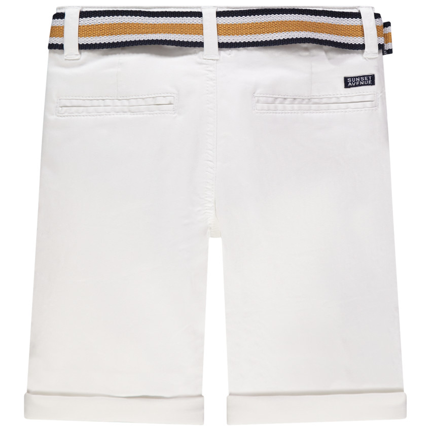 Bermuda en twill à ceinture rayée amovible  