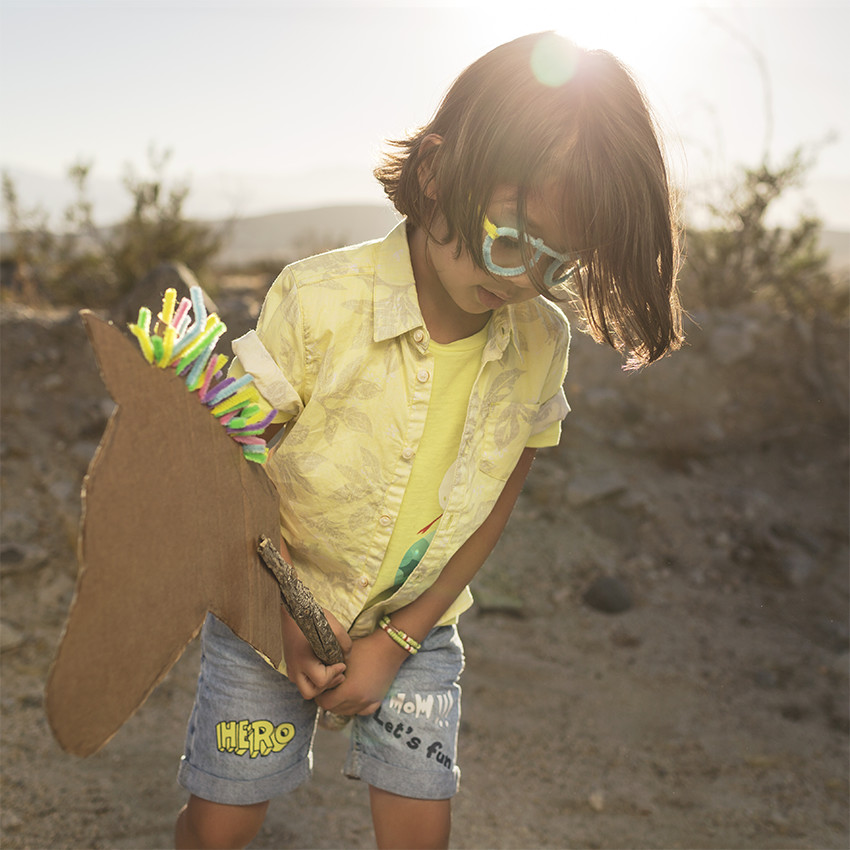 Chemise manches courtes avec imprimé végétal all-over 