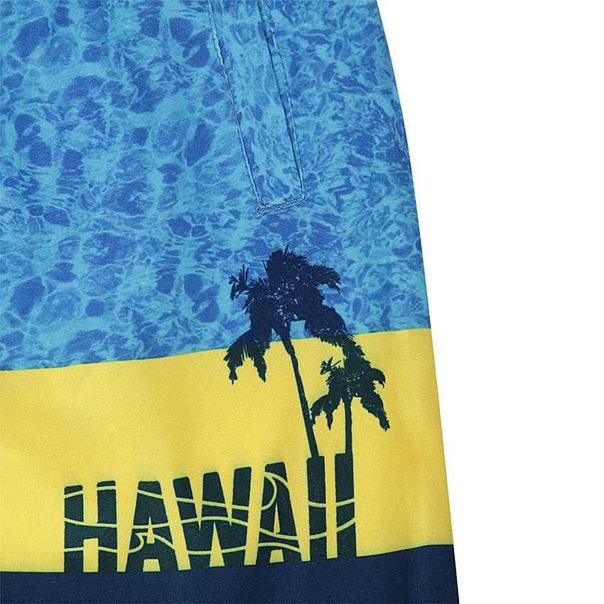 Junior - Bermuda de bain avec bandes contrastées et imprimé piscine 