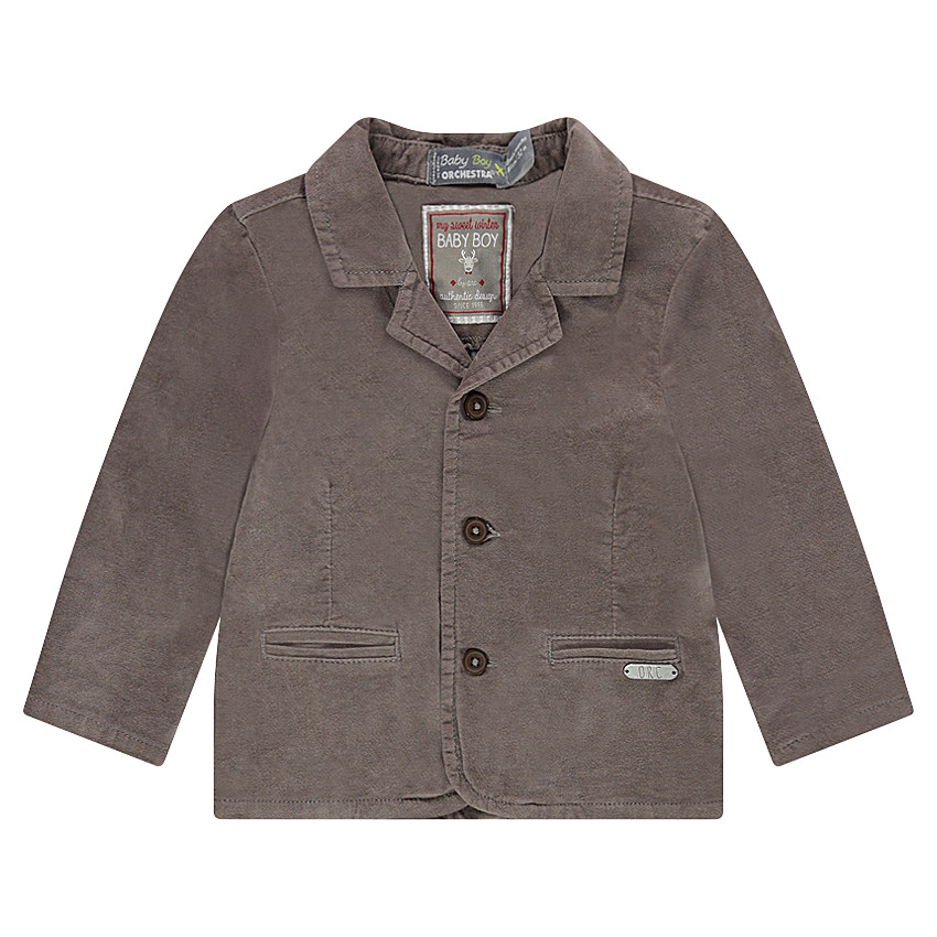 Blazer en velours taupe ras 