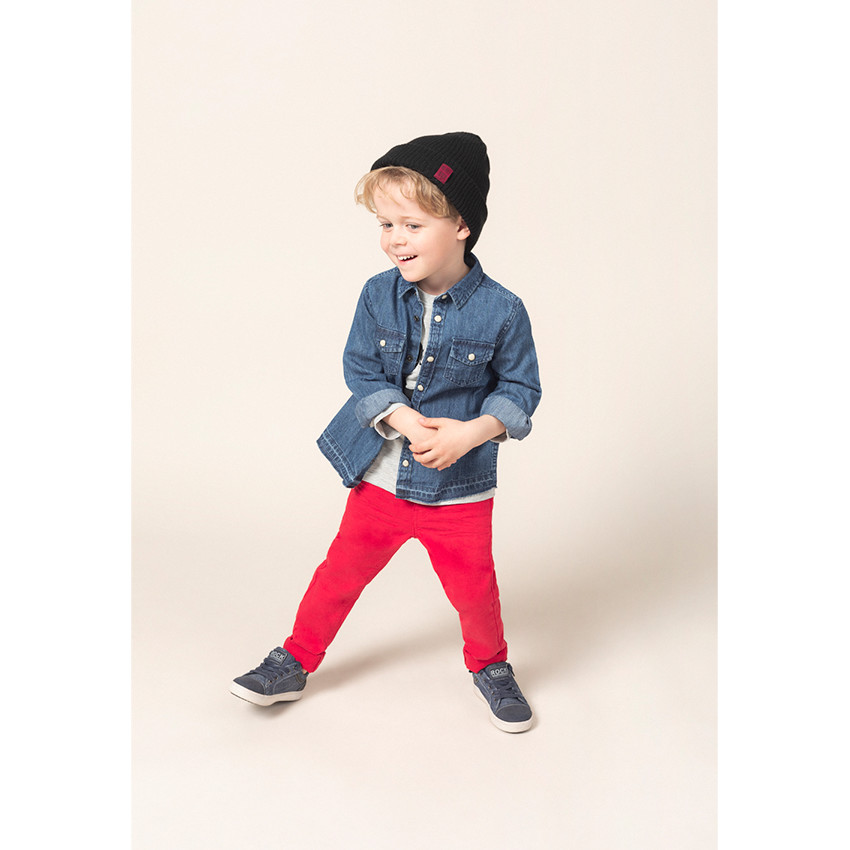 Pantalon en twill surteint avec poche fantaisie au dos 
