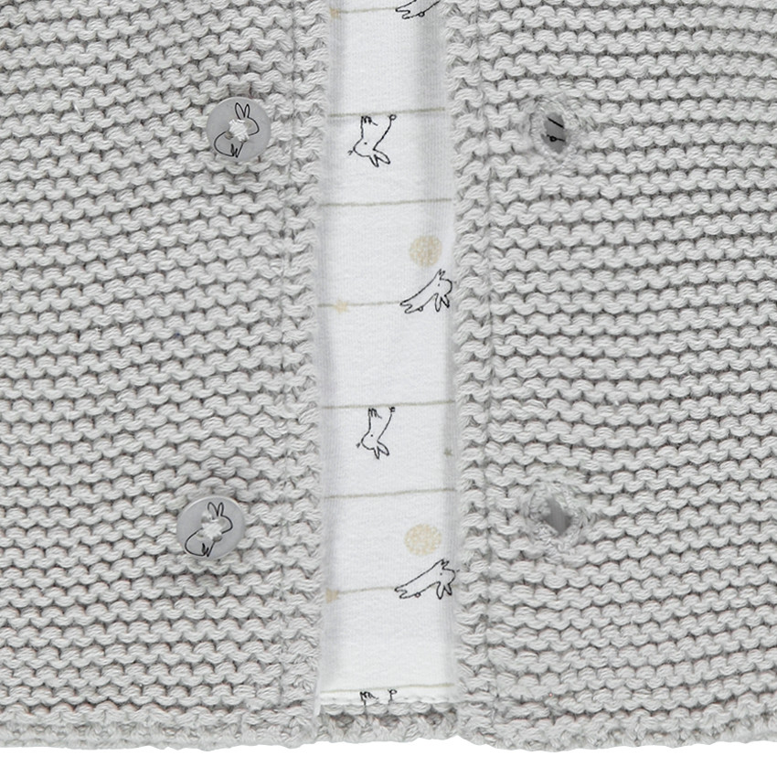 Gilet à capuche en tricot doublé de jersey imprimé all-over 
