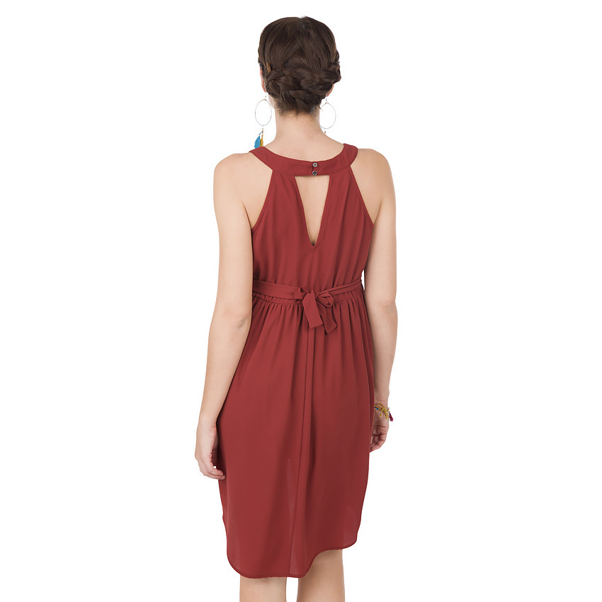 Robe de grossesse sans manches avec liens dos 