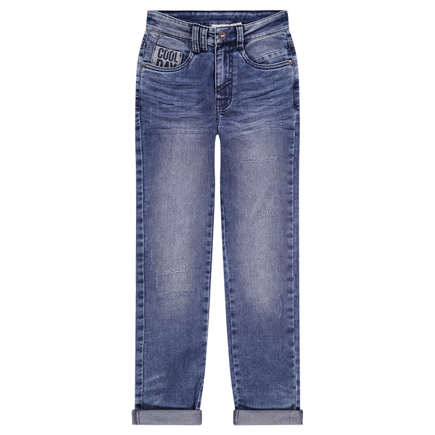 Junior - Jeans effet used et crinkle avec poches fantaisie 